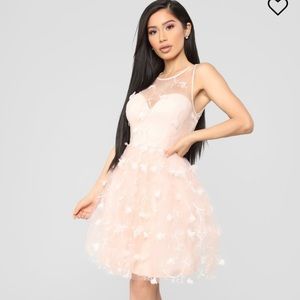 When We First Met Flare Dress- Blush